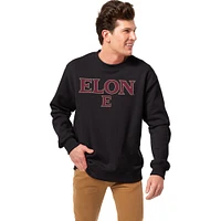 Men's League Collegiate Wear Black Elon Phoenix Essentials 2.0 Fleece Pullover Sweatshirt