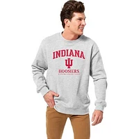 Men's League Collegiate Wear Heather Gray Indiana Hoosiers Essentials 2.0 Fleece Pullover Sweatshirt