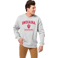 Men's League Collegiate Wear Heather Gray Indiana Hoosiers Essentials 2.0 Fleece Pullover Sweatshirt
