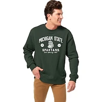 Men's League Collegiate Wear Green Michigan State Spartans Essentials 2.0 Fleece Pullover Sweatshirt
