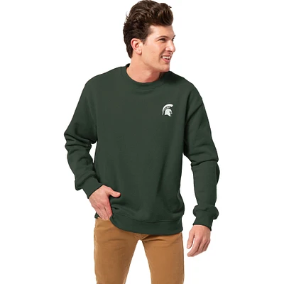 Men's League Collegiate Wear Green Michigan State Spartans Essentials 2.0 Fleece Pullover Sweatshirt