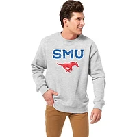 Men's League Collegiate Wear Heather Gray SMU Mustangs Essentials 2.0 Fleece Pullover Sweatshirt