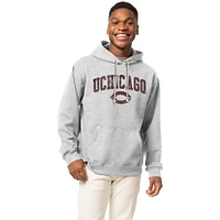 Men's League Collegiate Wear Heather Gray UChicago Maroons Essentials 2.0 Fleece Pullover Hoodie