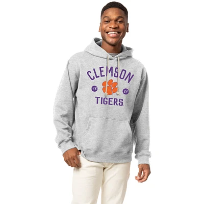Men's League Collegiate Wear Heather Gray Clemson Tigers Essentials 2.0 Fleece Pullover Hoodie