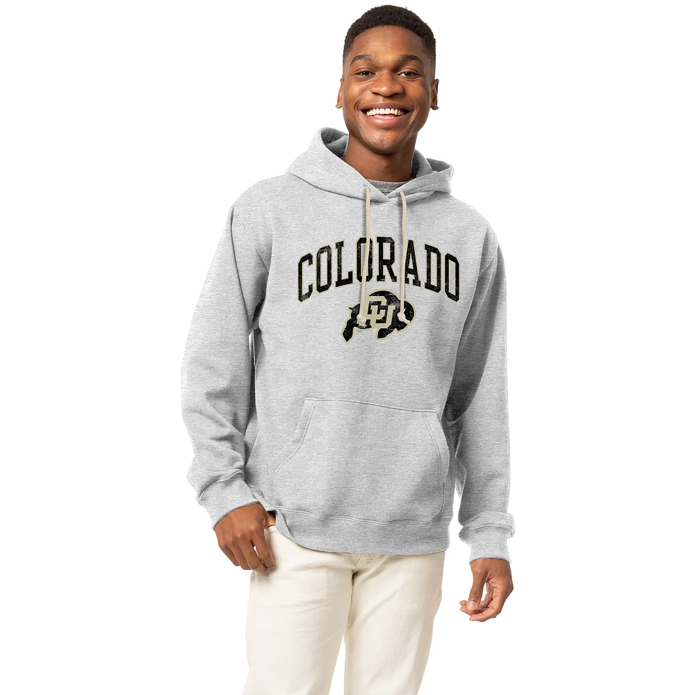 Men's League Collegiate Wear Heather Gray Colorado Buffaloes Essentials 2.0 Fleece Pullover Hoodie