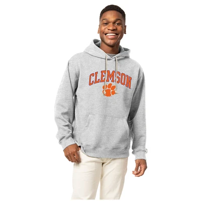 Men's League Collegiate Wear Heather Gray Clemson Tigers Essentials 2.0 Fleece Pullover Hoodie