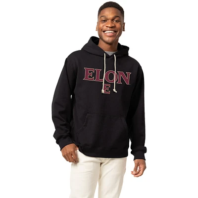 Men's League Collegiate Wear Black Elon Phoenix Essentials 2.0 Fleece Pullover Hoodie