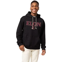Men's League Collegiate Wear Black Elon Phoenix Essentials 2.0 Fleece Pullover Hoodie