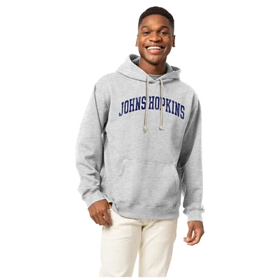 Men's League Collegiate Wear Heather Gray Johns Hopkins Blue Jays Essentials 2.0 Fleece Pullover Hoodie