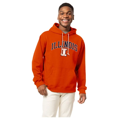 Men's League Collegiate Wear Orange Illinois Fighting Illini Essentials 2.0 Fleece Pullover Hoodie