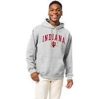 Men's League Collegiate Wear Heather Gray Indiana Hoosiers Essentials 2.0 Fleece Pullover Hoodie