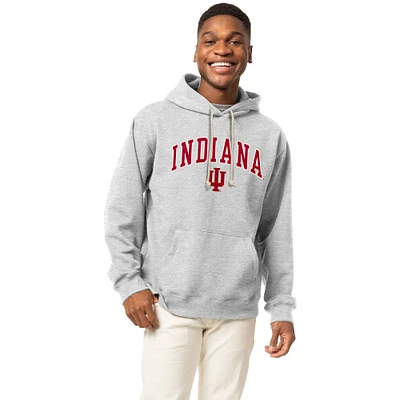 Men's League Collegiate Wear Heather Gray Indiana Hoosiers Essentials 2.0 Fleece Pullover Hoodie