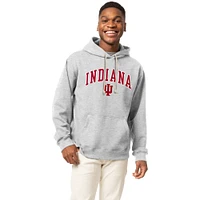 Men's League Collegiate Wear Heather Gray Indiana Hoosiers Essentials 2.0 Fleece Pullover Hoodie