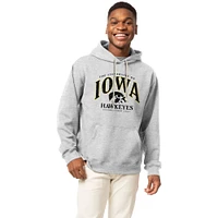 Men's League Collegiate Wear Heather Gray Iowa Hawkeyes Essentials 2.0 Fleece Pullover Hoodie