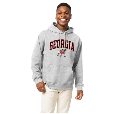 Men's League Collegiate Wear Heather Gray Georgia Bulldogs Essentials 2.0 Fleece Pullover Hoodie
