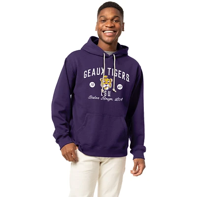 Men's League Collegiate Wear Purple LSU Tigers Essentials 2.0 Fleece Pullover Hoodie