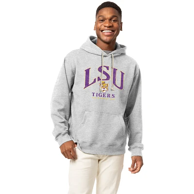 Men's League Collegiate Wear Heather Gray LSU Tigers Essentials 2.0 Fleece Pullover Hoodie
