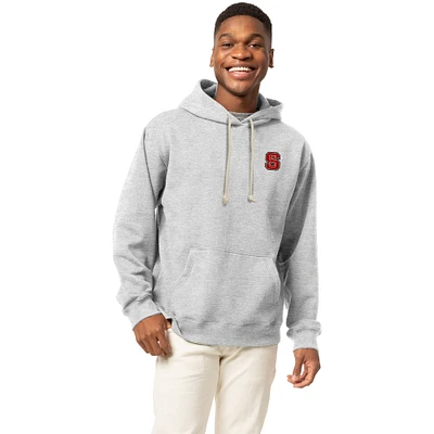 Men's League Collegiate Wear Heather Gray NC State Wolfpack Essentials 2.0 Fleece Pullover Hoodie