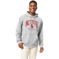 Men's League Collegiate Wear Heather Gray NC State Wolfpack Essentials 2.0 Fleece Pullover Hoodie