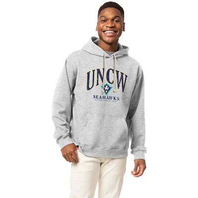 Men's League Collegiate Wear Heather Gray UNC Wilmington Seahawks Essentials 2.0 Fleece Pullover Hoodie