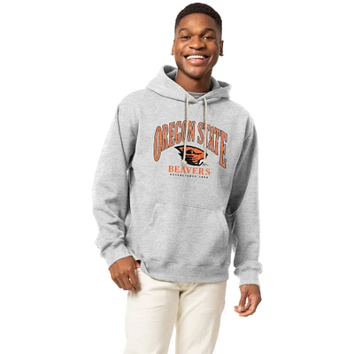 Men's League Collegiate Wear Heather Gray Oregon State Beavers Essentials 2.0 Fleece Pullover Hoodie