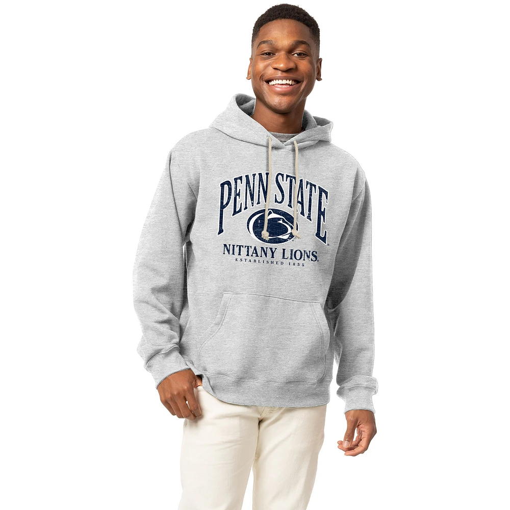 Men's League Collegiate Wear Heather Gray Penn State Nittany Lions Essentials 2.0 Fleece Pullover Hoodie