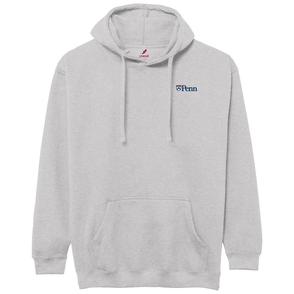 Men's League Collegiate Wear Heather Gray Pennsylvania Quakers Essentials 2.0 Fleece Pullover Hoodie