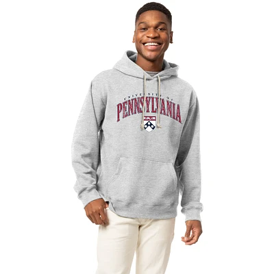 Men's League Collegiate Wear Heather Gray Pennsylvania Quakers Essentials 2.0 Fleece Pullover Hoodie