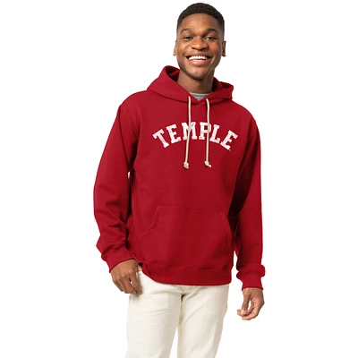 Men's League Collegiate Wear Cherry Temple Owls Essentials 2.0 Fleece Pullover Hoodie