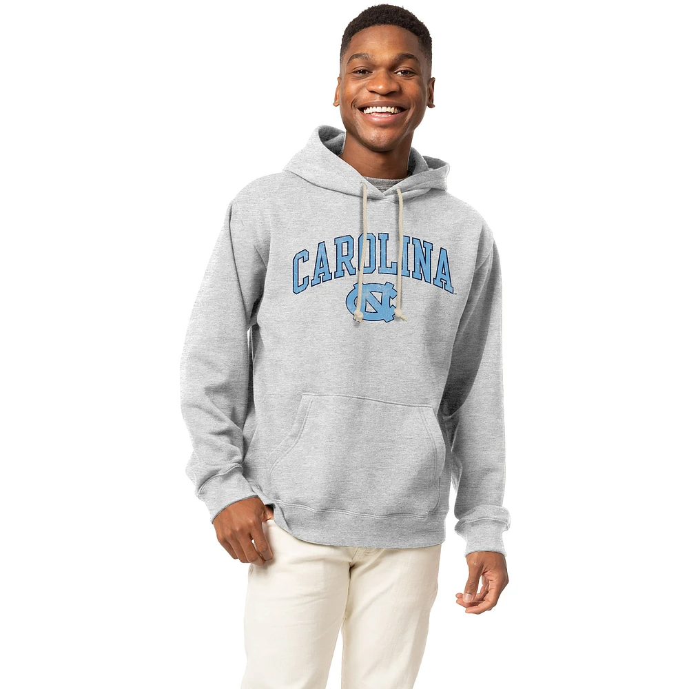 Men's League Collegiate Wear Heather Gray North Carolina Tar Heels Essentials 2.0 Fleece Pullover Hoodie