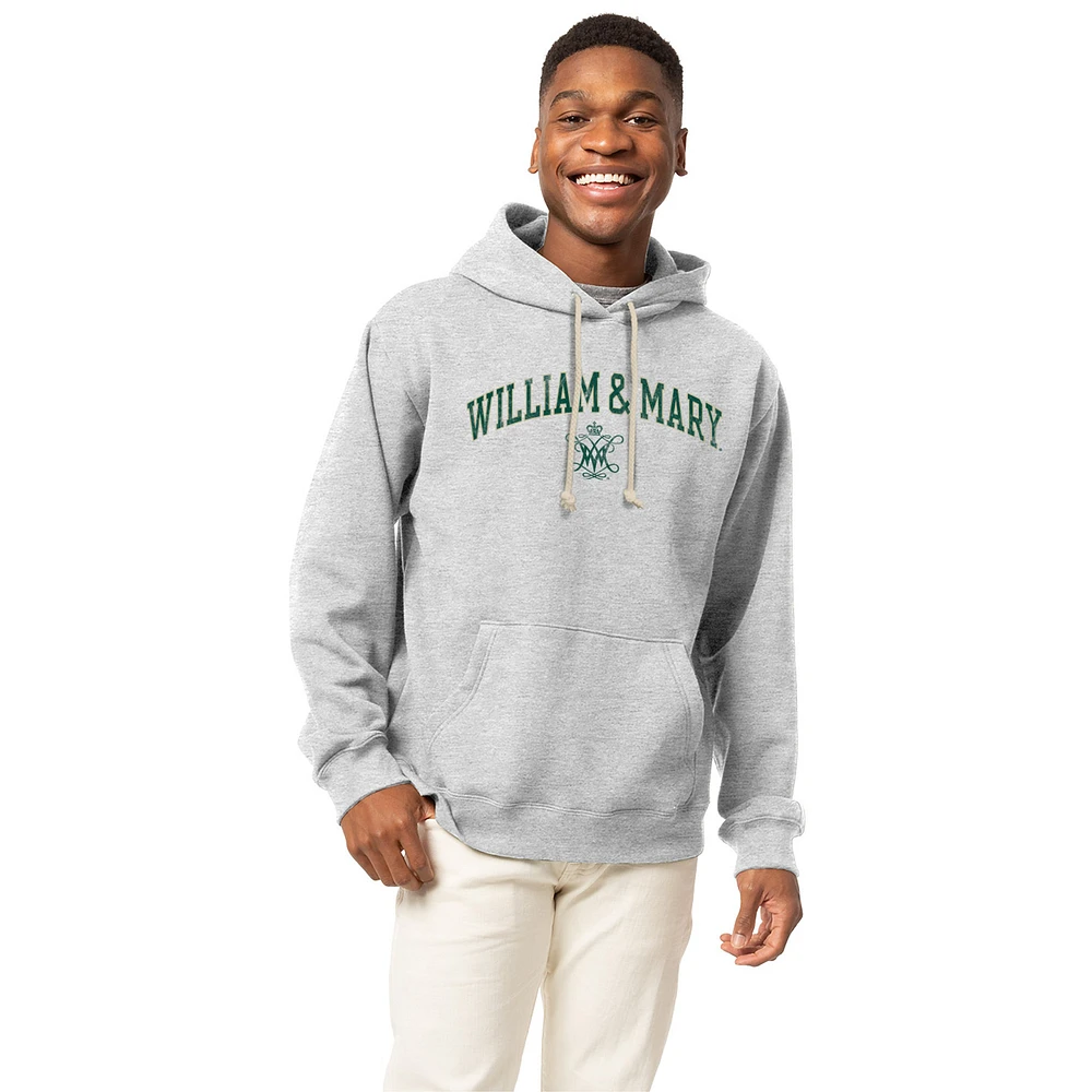 Men's League Collegiate Wear Heather Gray William & Mary Tribe Essentials 2.0 Fleece Pullover Hoodie
