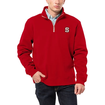 Men's League Collegiate Wear Red NC State Wolfpack Essentials 2.0 Fleece Quarter-Zip Jacket