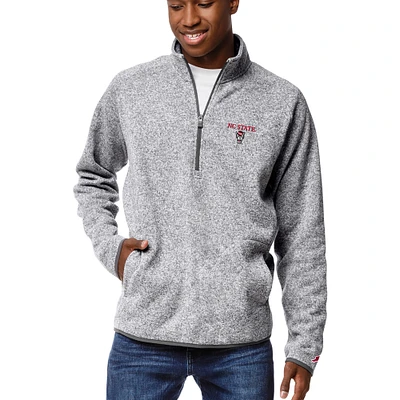 Men's League Collegiate Wear Heather Gray NC State Wolfpack Saranac Quarter-Zip Pullover