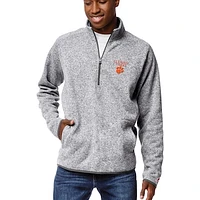 Men's League Collegiate Wear Heather Gray Clemson Tigers Saranac Quarter-Zip Pullover