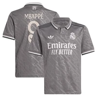 Youth adidas Originals Kylian Mbappé Charcoal Real Madrid 2024/25 Third Replica Player Jersey