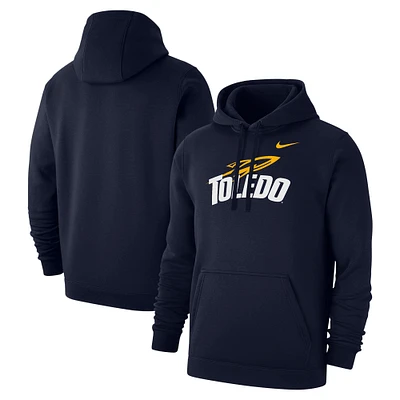 Men's Nike Navy Toledo Rockets  Logo Club Fleece Pullover Hoodie