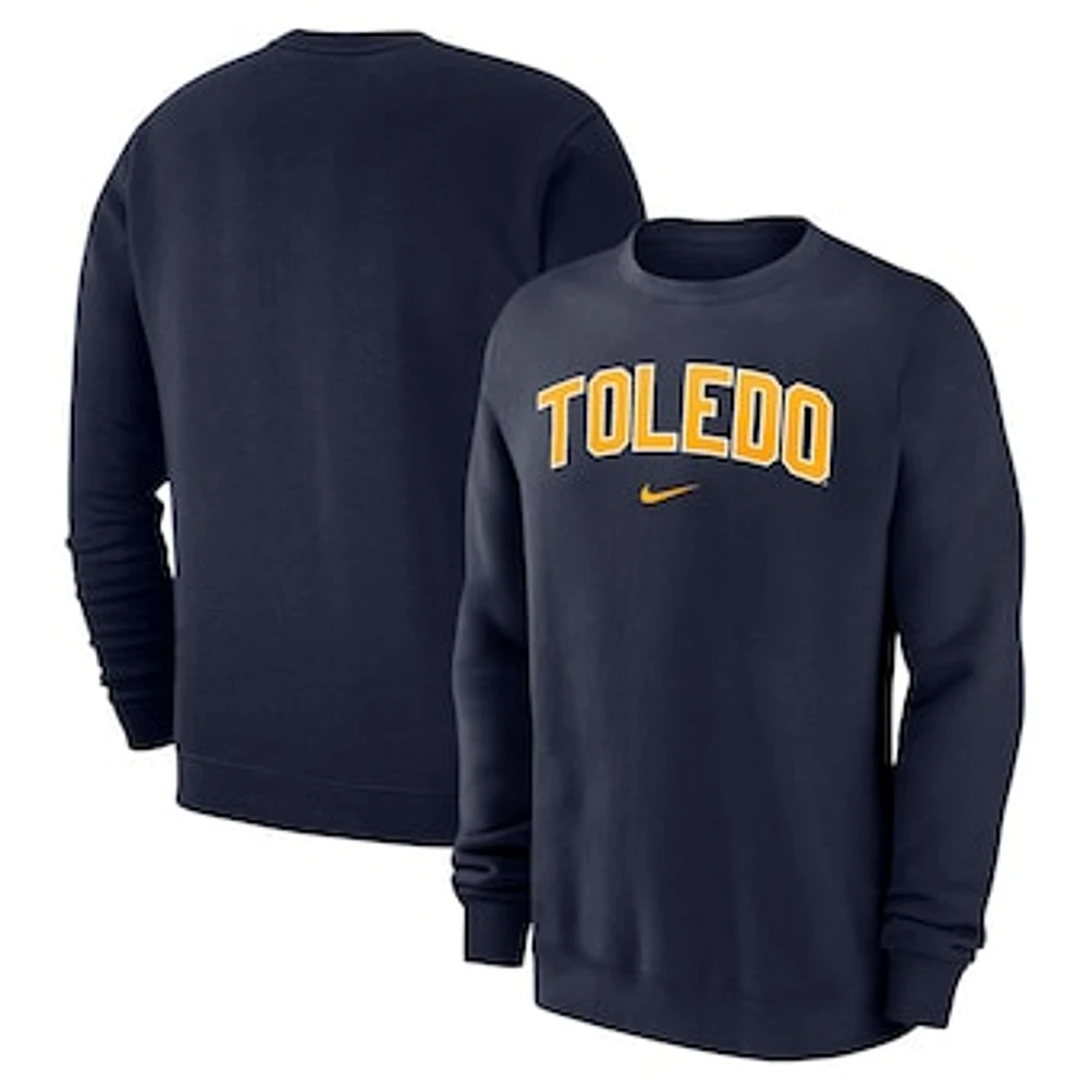 Men's Nike  Navy Toledo Rockets Arch Club Fleece Pullover Sweatshirt