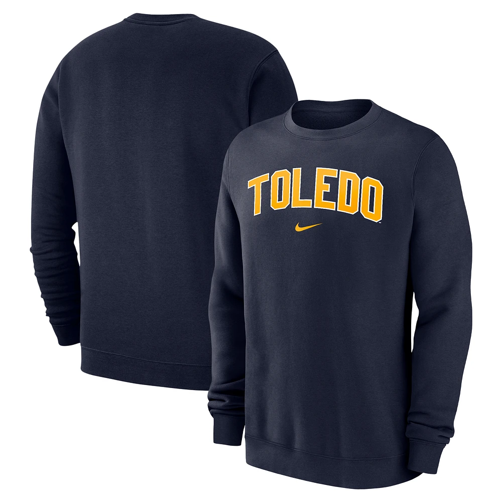 Men's Nike  Navy Toledo Rockets Arch Club Fleece Pullover Sweatshirt