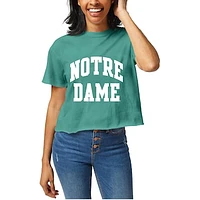 Women's Official League Green Notre Dame Fighting Irish Clothesline Cropped T-Shirt