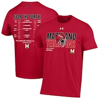 Men's Under Armour Red Maryland Terrapins 2024 Football Schedule Performance T-Shirt