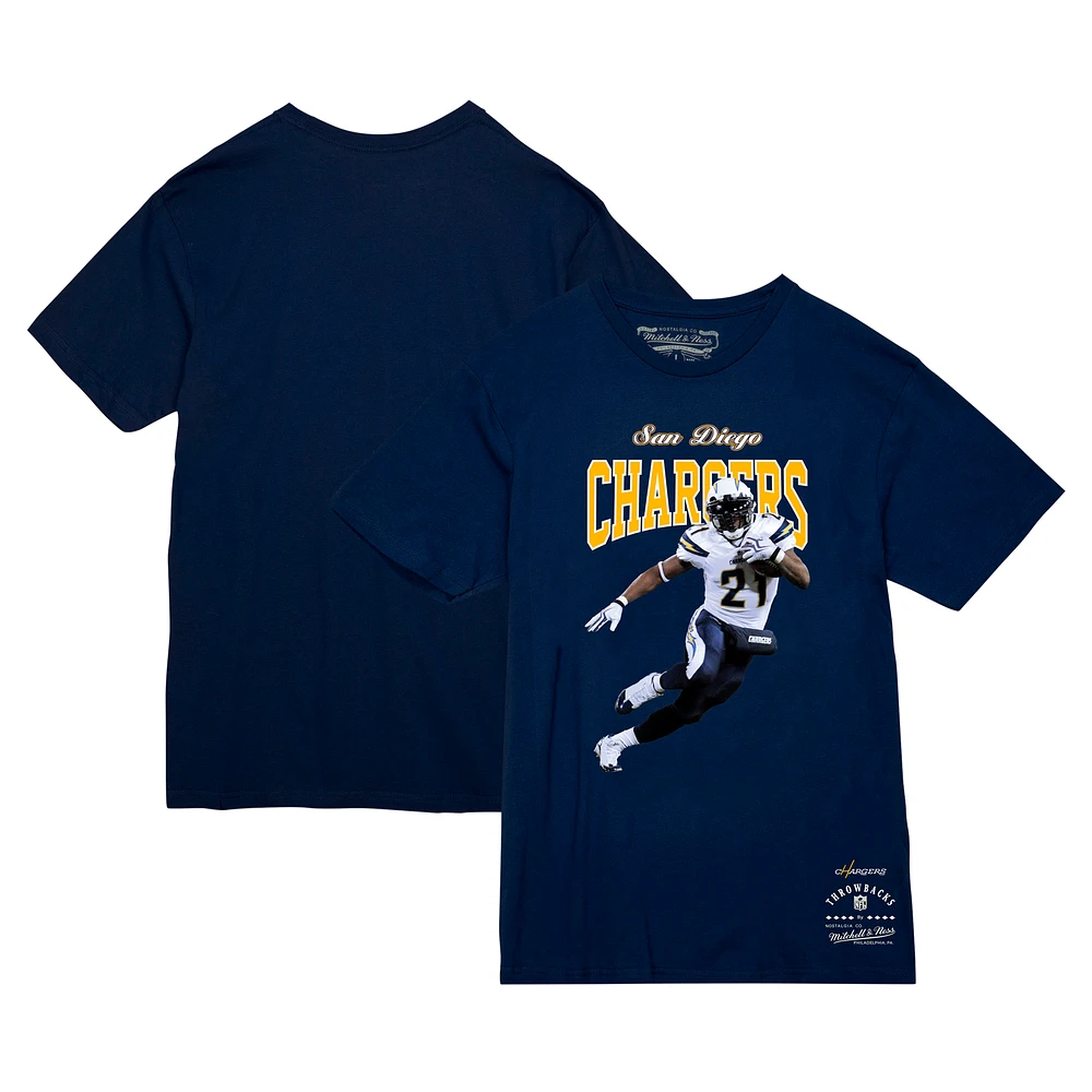 Men's Mitchell & Ness LaDainian Tomlinson Navy Los Angeles Chargers Sideline Retired Player T-Shirt