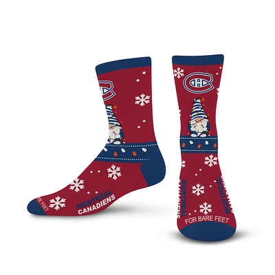 Unisex For Bare Feet Red Montreal Canadiens Sweater Gnome Holiday Crew Socks