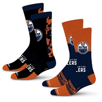 Unisex For Bare Feet Royal Edmonton Oilers Double Duo 2-Pack Crew Socks