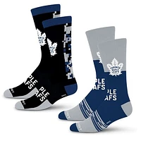 Unisex For Bare Feet Blue Toronto Maple Leafs Double Duo 2-Pack Crew Socks