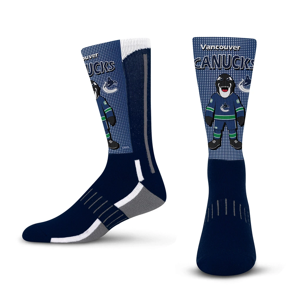 Youth For Bare Feet Blue Vancouver Canucks Mascot Fever Crew Socks