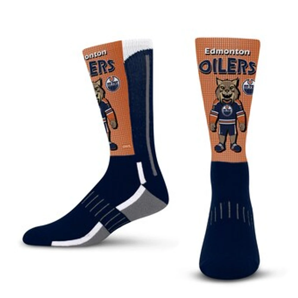 Youth For Bare Feet Royal Edmonton Oilers Mascot Fever Crew Socks