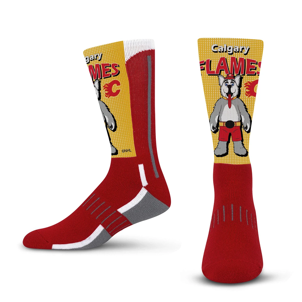 Youth For Bare Feet Red Calgary Flames Mascot Fever Crew Socks