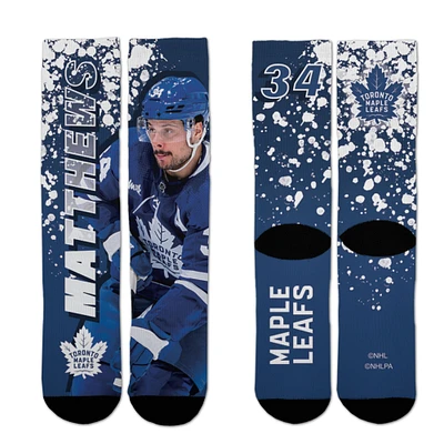 Unisex For Bare Feet Auston Matthews Blue Toronto Maple Leafs Road Warrior Crew Socks