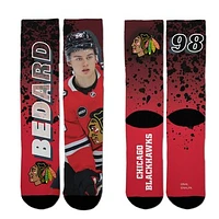 Unisex For Bare Feet Connor Bedard Black Chicago Blackhawks Road Warrior Crew Socks