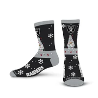 Unisex For Bare Feet Black Las Vegas Raiders Sweater Gnome Holiday Crew Socks